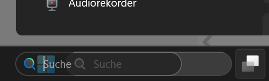 Regelmäßig kaputte Windows-11-Taskleiste: Windows-Button wird durch die Suche überlagert (Screenshot: Philipp Last)